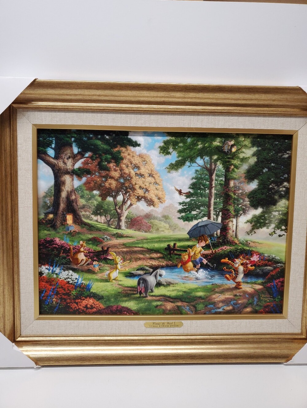 Thomas Kinkade Winnie The Pooh I Framed Canvas Art Print